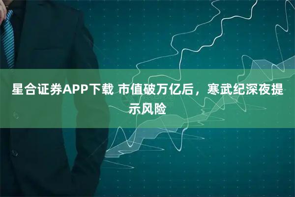 星合证券APP下载 市值破万亿后，寒武纪深夜提示风险